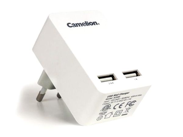 Camelion Dual USB Power Adapter White (AD569)