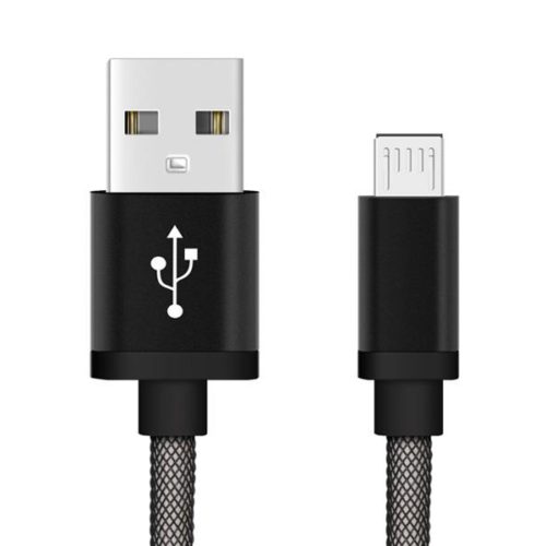 Charging Cable USB micro (Android) - 1,0 Meter (Black-Fishing Net)