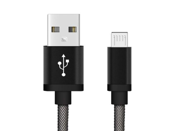 Charging Cable USB micro (Android) - 1,0 Meter (Black-Fishing Net)