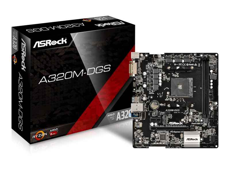 ASRock A320M-DGS AMD A320 Socket AM4 microATX motherboard 90-MXB5A0-A0UAYZ