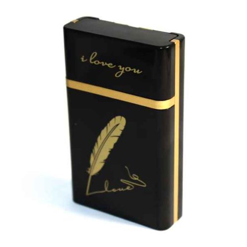 Case for 8 cigarettes with USB Lighter (I LOVE YOU)