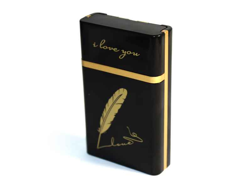Case for 8 cigarettes with USB Lighter (I LOVE YOU)