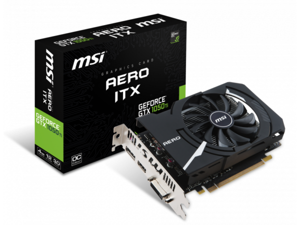 Graphiccard MSI GeForce GTX1050Ti AERO ITX 4GB OC V1 V809-2606R