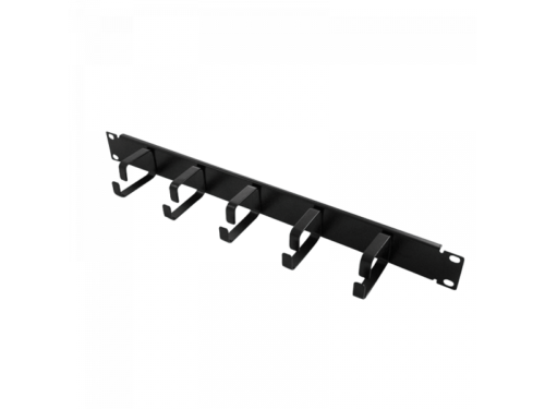 Logilink 19 Cable Management Bar 1U with 5 fixed metal brackets, black (OR101B)