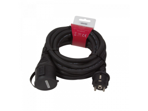 Logilink Netzkabelverlängerung Outdoor, Schutzkontaktstecker auf -Buchse, 5m schwarz (LPS102)