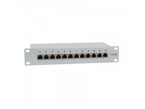 Logilink Patch Panel 10-mounting Cat.6A STP 12 ports, grey (NP0052)