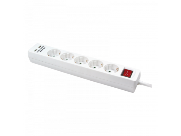 Logilink Steckdosenleiste 5-Port with 2x USB, 1,4 m (LPS203U)