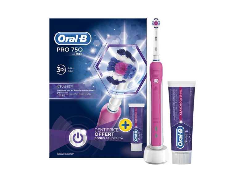 Oral-B Toothbrush PRO 750 +toothpaste 75ml pink