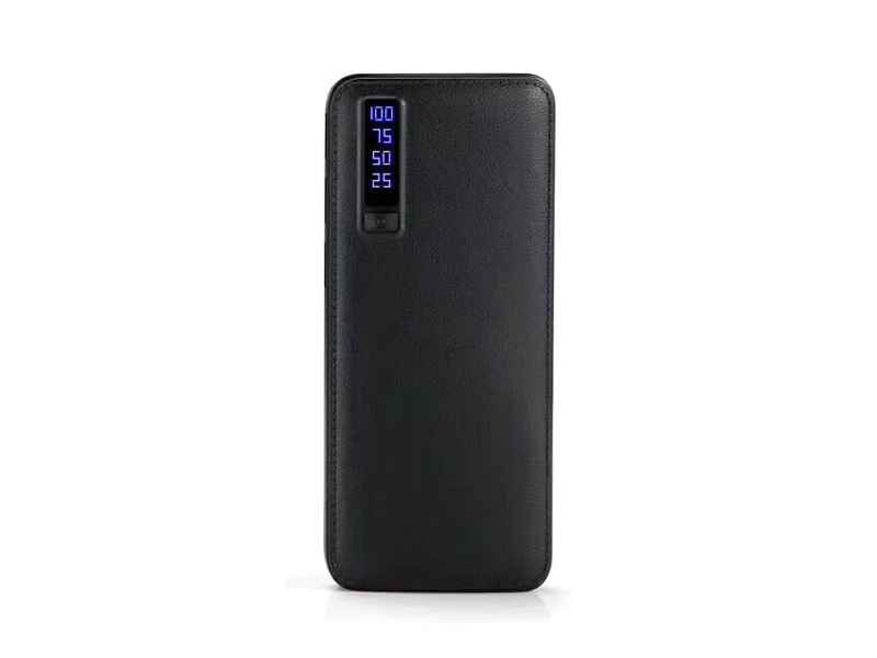 Powerbank 20000mAh LEATHER DESIGN with LED Torch and 3x USB (black)