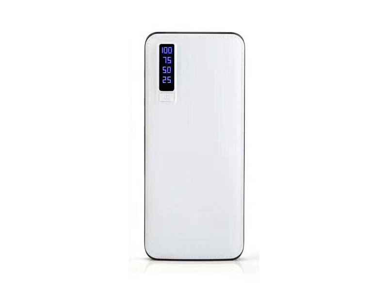 Powerbank 20000mAh LEATHER DESIGN with LED Torch and 3x USB (white)