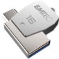 USB FlashDrive 16GB EMTEC 2in1 Dual micro-USB T250 chrom