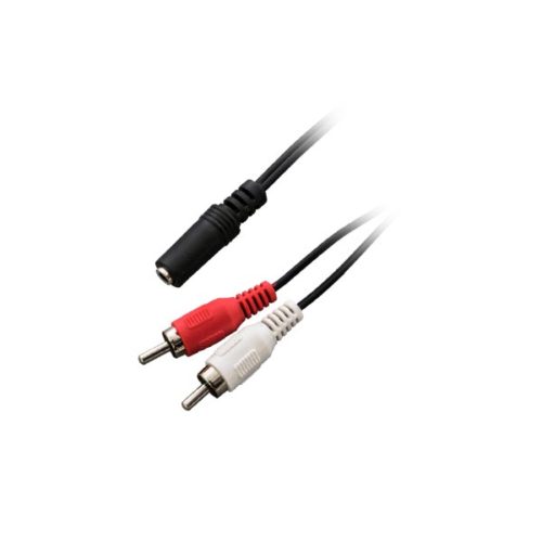 0.2M  2RCA Plug To mini Jack Nickel EB261