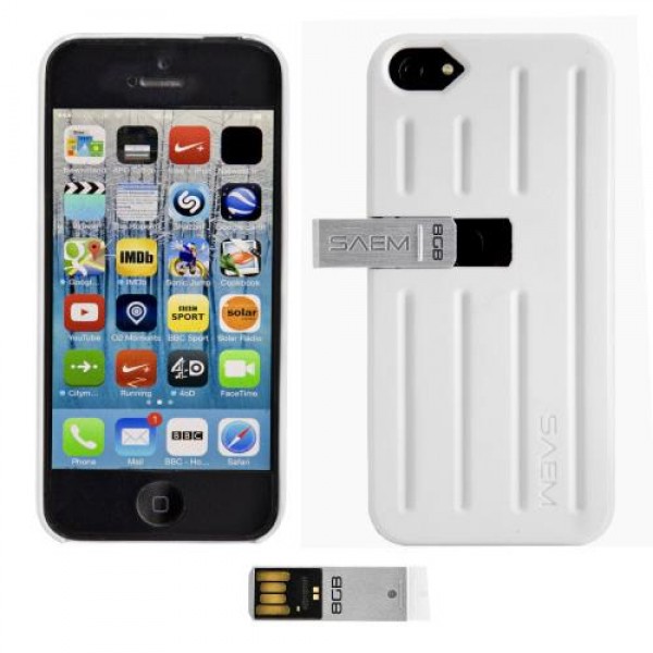 Θήκη Veho SAEM S7 για iPhone 5/5S με 8GB USB - Λευκό