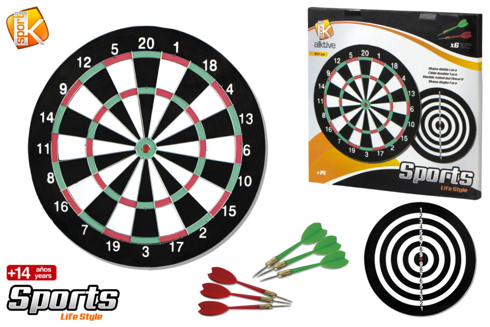 Στόχος- Dartboard διπλής όψης με 6 βελάκια 12 ιντσών