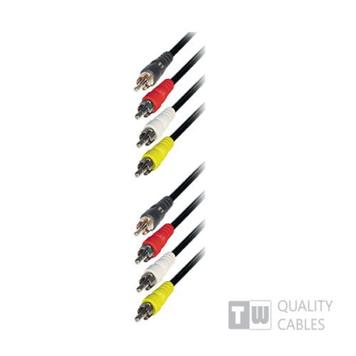 520 3M Nickel 4RCA Plug To 4RCA Plug