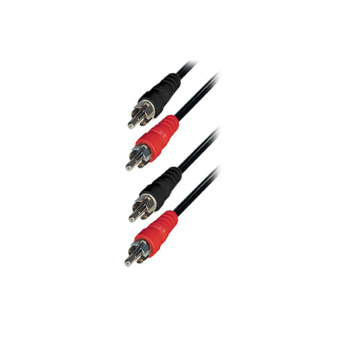 5M M/M  2RCA Plug To 2RCA Plug Nickel
