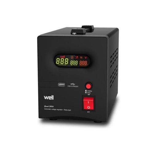 AVR-2000VA WELL ΨΗΦΙΑΚΟ με USB έξοδο GUARD LCD Display Black