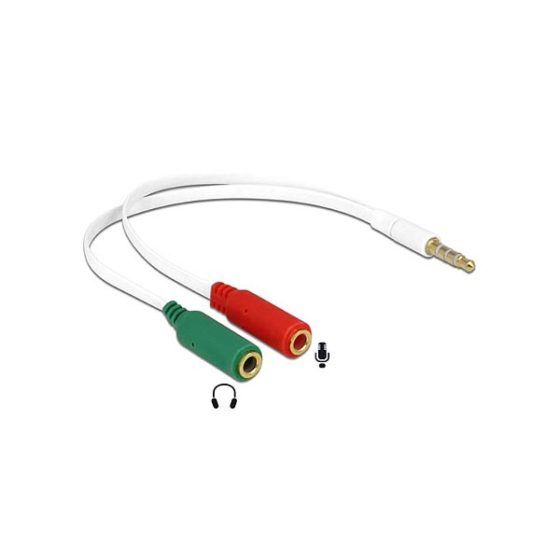 Adapter 2x 3.5 mm 3-pin Stereo jack to 3.5mm 4-pin Stereo jack