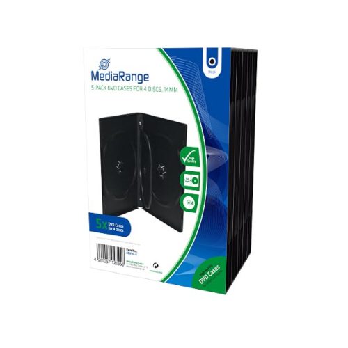 BOX35-4 MediaRange DVD-Case for 4 discs 5pack