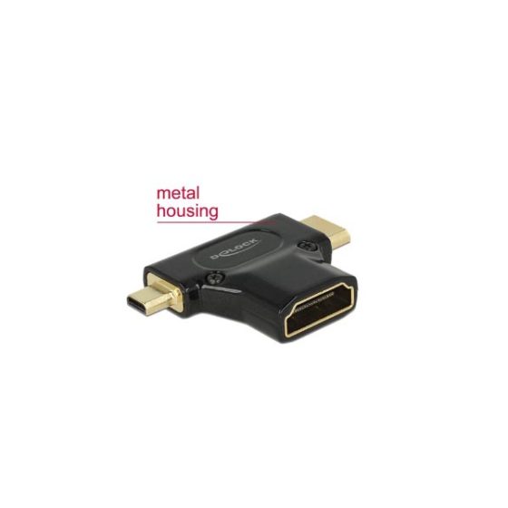 DELOCK ADAPTOR HDMI-A Female To HDMI Mini-C & Micro-D 65666