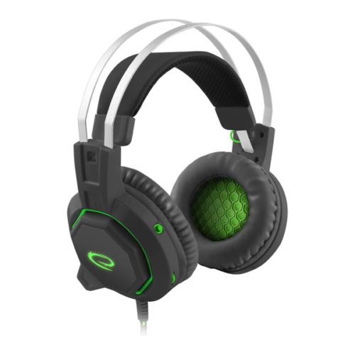 Iceman Ακουστικό 50mm με μικρόφωνο 7.1 gaming μαύρο-πράσινο EGH7000