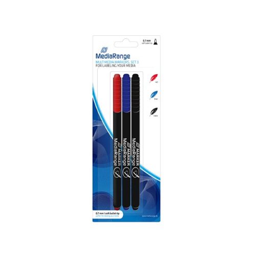MR701 MediaRange CD/DVD Marker Set Μαύρο-Κόκκινο-Μπλε