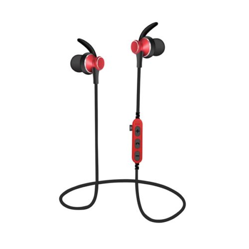 Ακουστικό Bluetooth V4.2 με μικρόφωνο και microSD Κόκκινο PLATINET