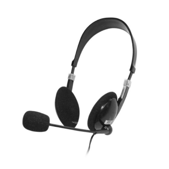 Ακουστικό με μικρόφωνο Black/Silver HVT AHP-301