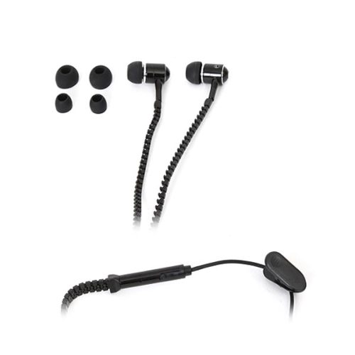 Ακουστικό με μικρόφωνο w/Zip Μαύρο Platinet FS