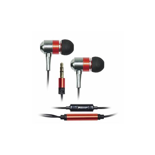 Ακουστικό με μικρόφωνο Μεταλλικό Κόκκινο Vakoss