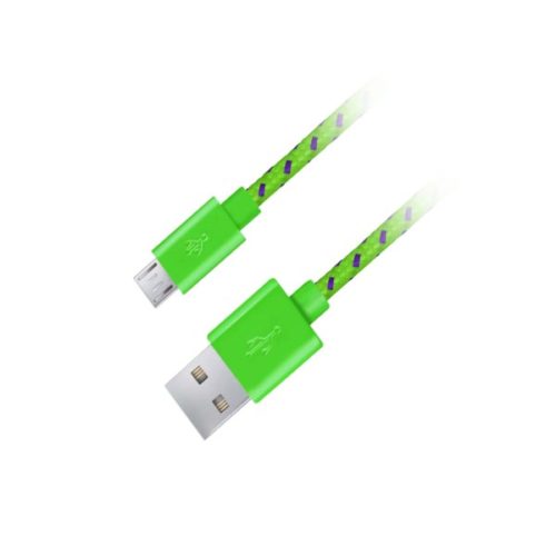 Καλώδιο Micro USB 2.0 1m Fabric braided πράσινο