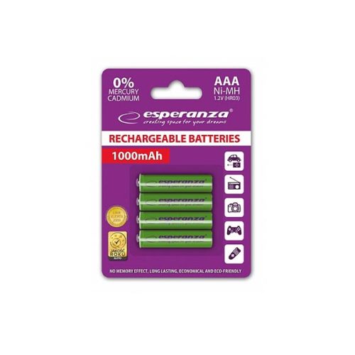 Μπαταρία 1000mA  HR03 AAA 4τεμ Επαναφορτιζόμενη EZA102G