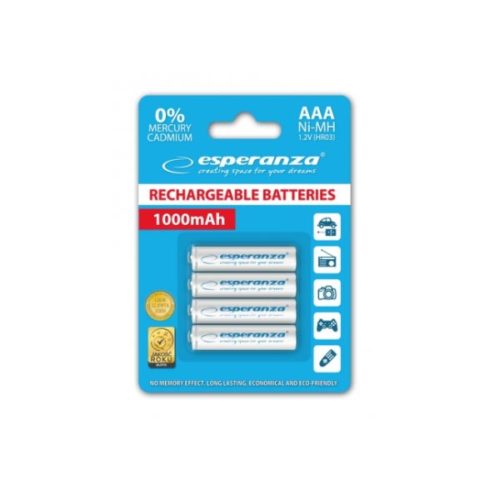 Μπαταρία 1000mA  HR03 AAA 4τεμ Επαναφορτιζόμενη EZA102W άσπρη