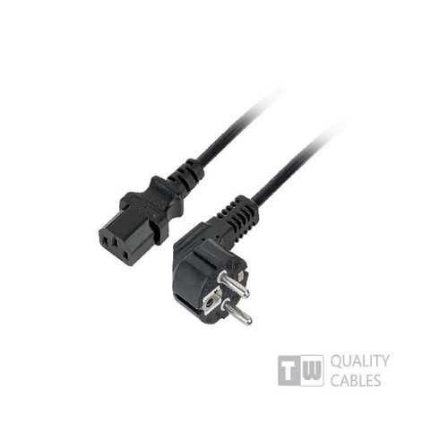 Τροφοδοσίας Πρίζας Schuko 1.5m Γωνία Μαύρο χωρίς συσκευασία