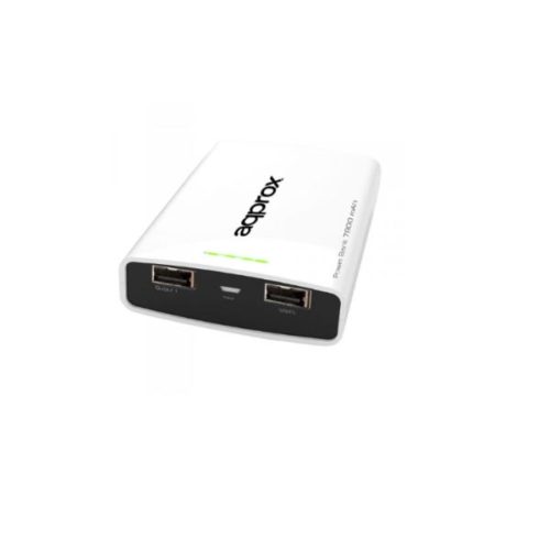 Φορητός Φορτιστής Approx 7800mA Power Bank λευκό
