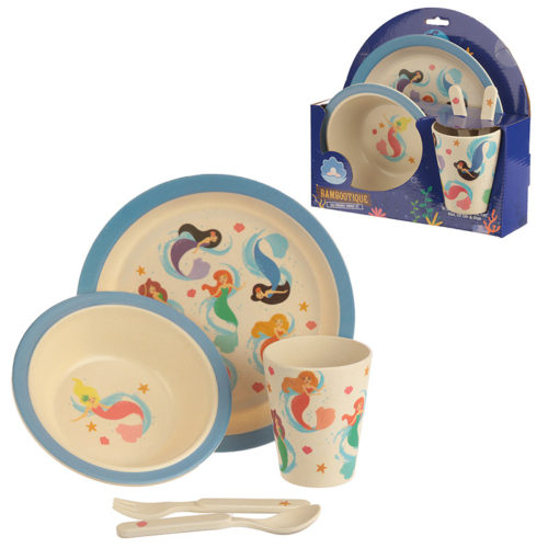 Bambootique Eco Friendly Mermaid Design Kids Dinner Set
