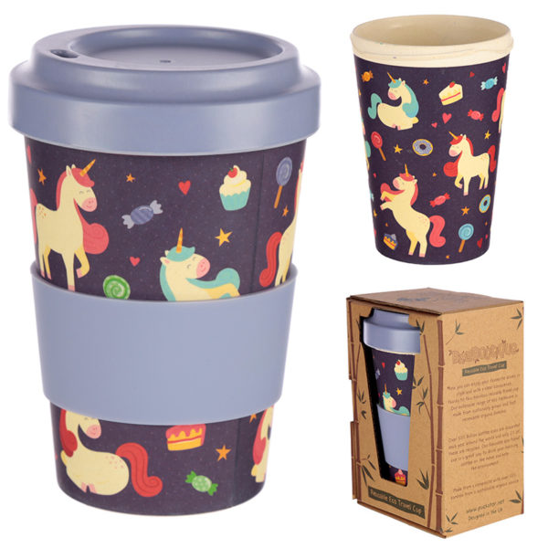 Bambootique Eco Friendly Unicorn Dreams Design Travel Cup