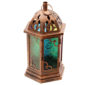 Bronze Effect Embossed Glass Moroccan Style Metal Lantern