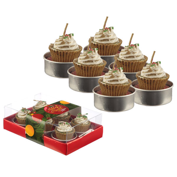 Christmas Tea Light Candle Set of 6 - Mince Pies
