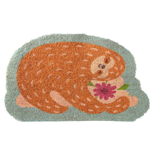 Coir Door Mat - Sloth Slogan Design