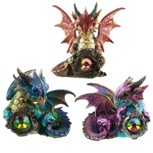 Crystal Protector Fantasy Nightmare Dragon Figurine