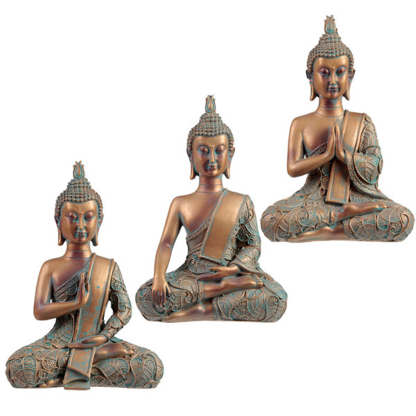 Decorative Copper  and  Verdigris Thai Buddha - Serenity