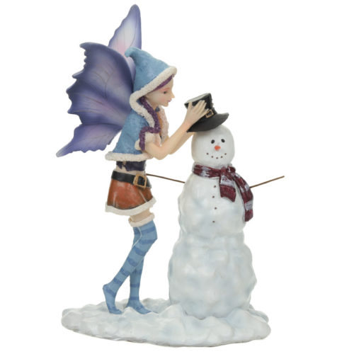 Decorative Fairy with Snowman Christmas Figurine