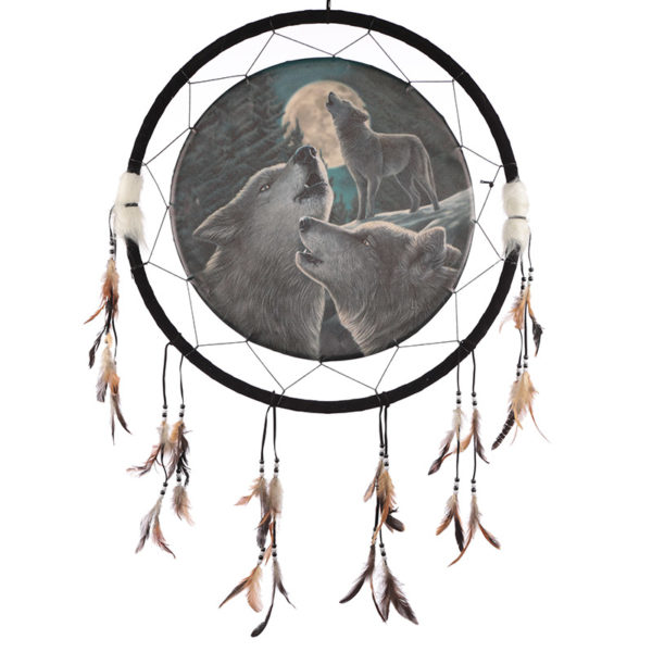 Decorative Fantasy Wolf Family Dreamcatcher Large