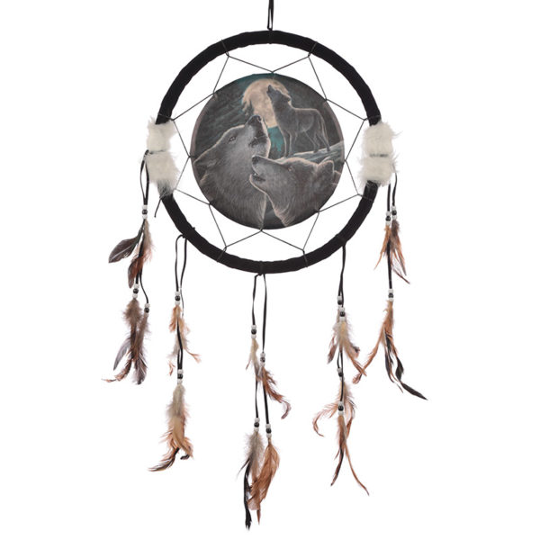 Decorative Fantasy Wolf Family Dreamcatcher Medium