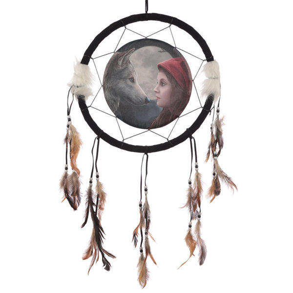 Decorative Fantasy Wolf and Women Dreamcatcher Medium