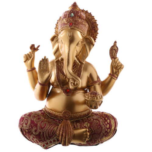Decorative Ganesh Figurine - Red and Gold