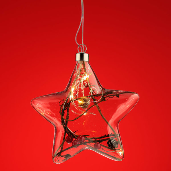 Decorative Hanging LED - Christmas Winter Berries Star Medium