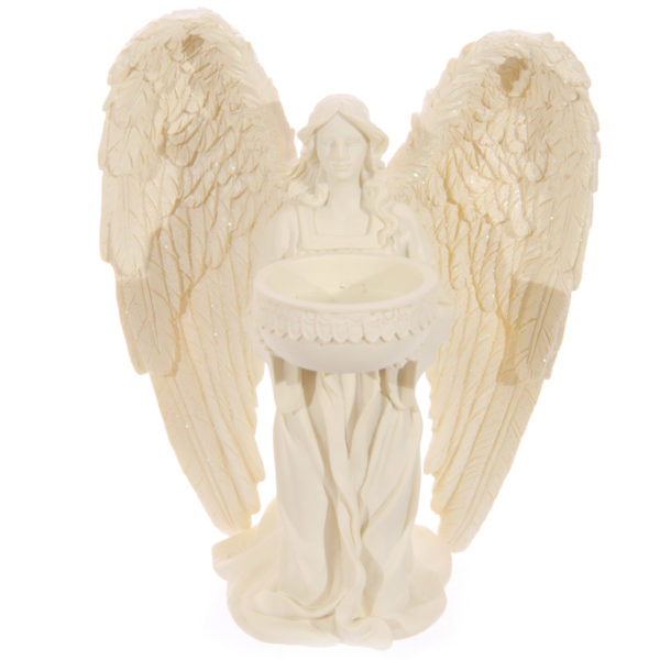 Decorative Kneeling Angel Cream Tealight Holder
