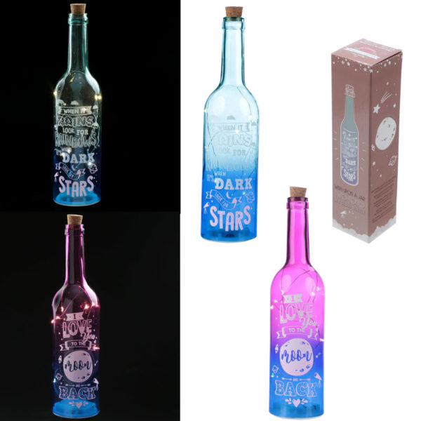 Decorative LED Glass Bottle Light - Fun Slogans